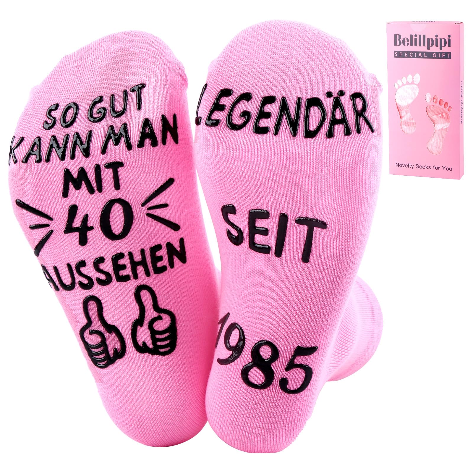 Belillpipi 40 Geburtstag Frauen, 1995 Lustige Geschenke für Frauen zum 40, Lustige Socekn zum 40 Geburtstag Frau, Socken mit Spruch Geburtstagsgeschenk für 40 Jahre Frau