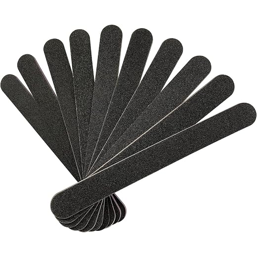 Double-Sided Emery Boards, Black 10pk