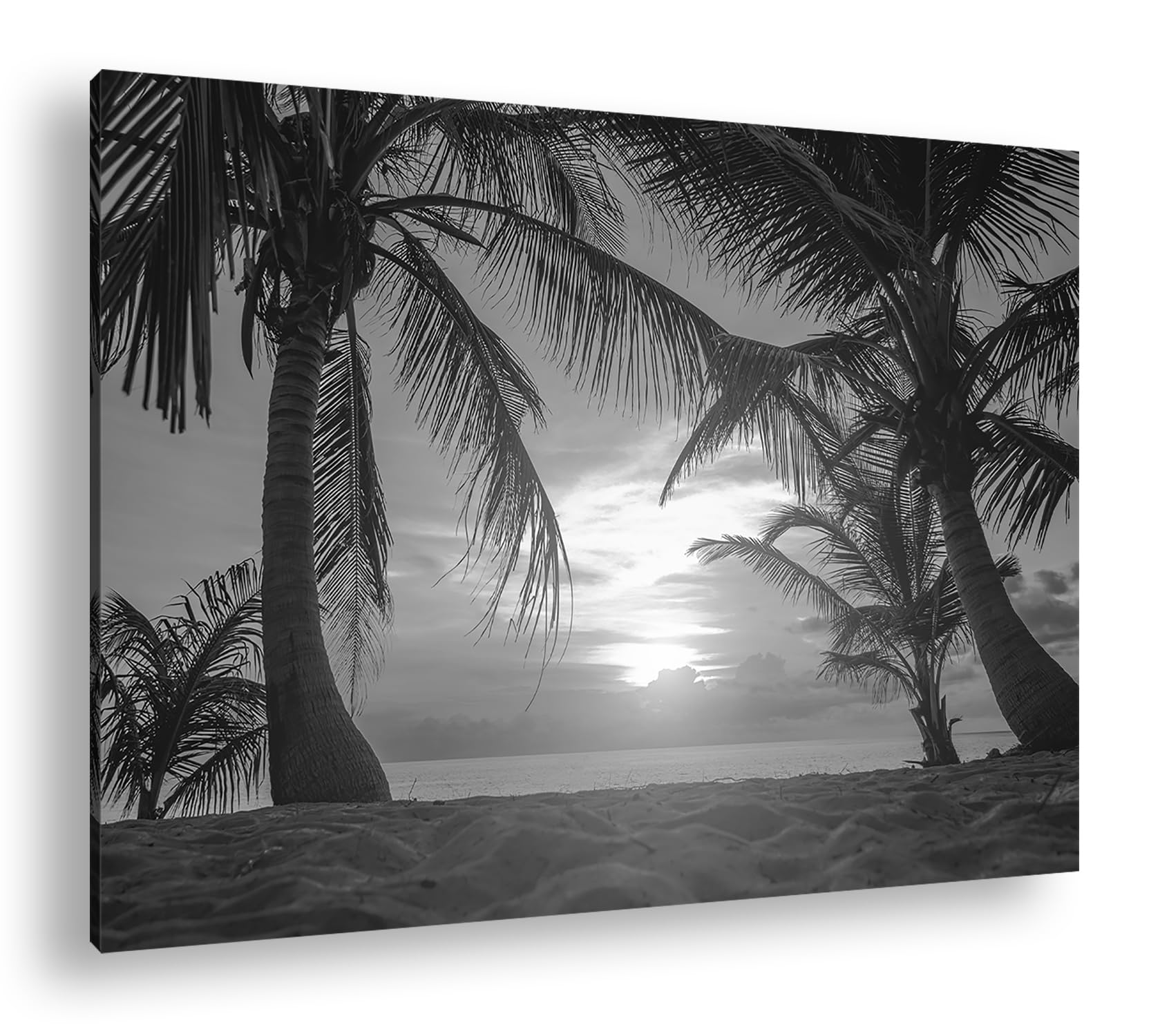 deyoli Tramonto con raggi Formato: 90 x 60 cm come tela, motivo già incorniciato su telaio in vero legno, stampa digitale di alta qualità con cornice