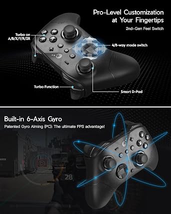 GuliKit ES PRO Wireless Gaming Controller (Black) -3.25ms Low Latency