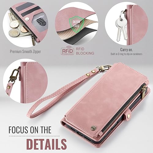 Miniatura 5 de Defencase Compatible con iPhone SE 2020 2022 Funda tipo cartera con bloqueo RFID, tarjetero para mujeres y hombres, funda de piel sintética con