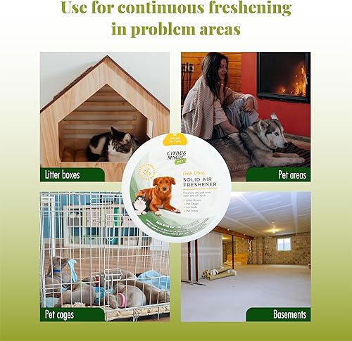 Miniatura 5 de Citrus Magic Ambientador sólido para eliminar olores para mascotas, cítricos frescos, 8 onzas, paquete de 1