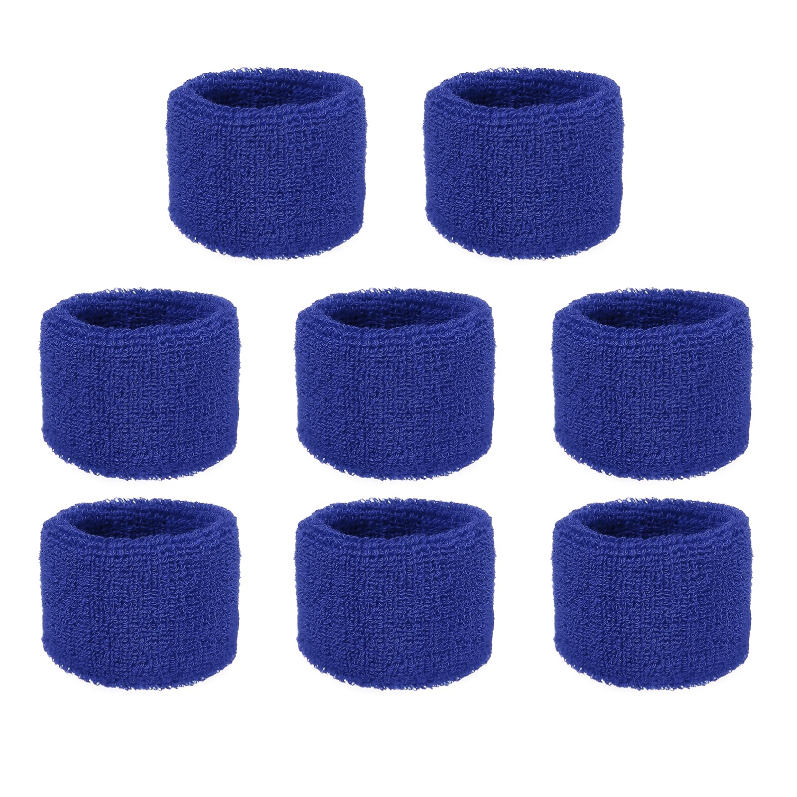 YELARXI Wrist Bands for Sweat, Sports Wrist Sweat Bands, Sports Wristband Sweatbands Breathable Absorbent Tennis Wristbands 8 Pcs & Dark Blue -Fitting for Basketball/Football/Gym