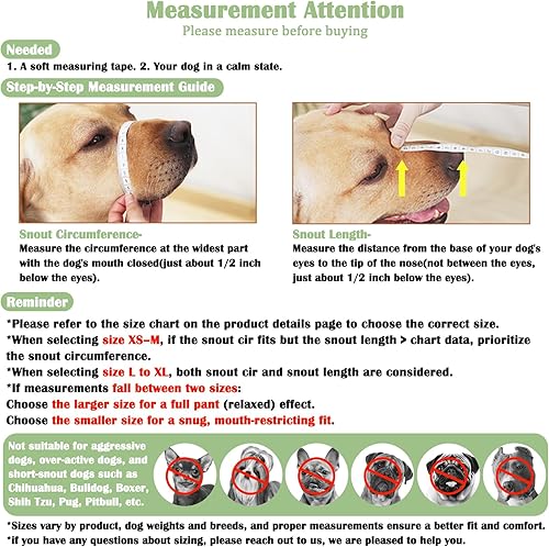 Miniatura 2 de Mayerzon Bozal para perro, bozal de malla suave para perros medianos y grandes con correa ajustable, bozal masticable antimordeduras para limpiar el