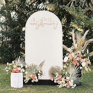 Nobed HHT 7.2FT Ivory Arch Backdrop Cover,Wrinkle Free Stretchy Fitted 7.2ft Spandex Wedding Arch Backdrop Stand Cover,Top Round Chiara Backdrop Cover for Birthday Party Ceremony Banquet