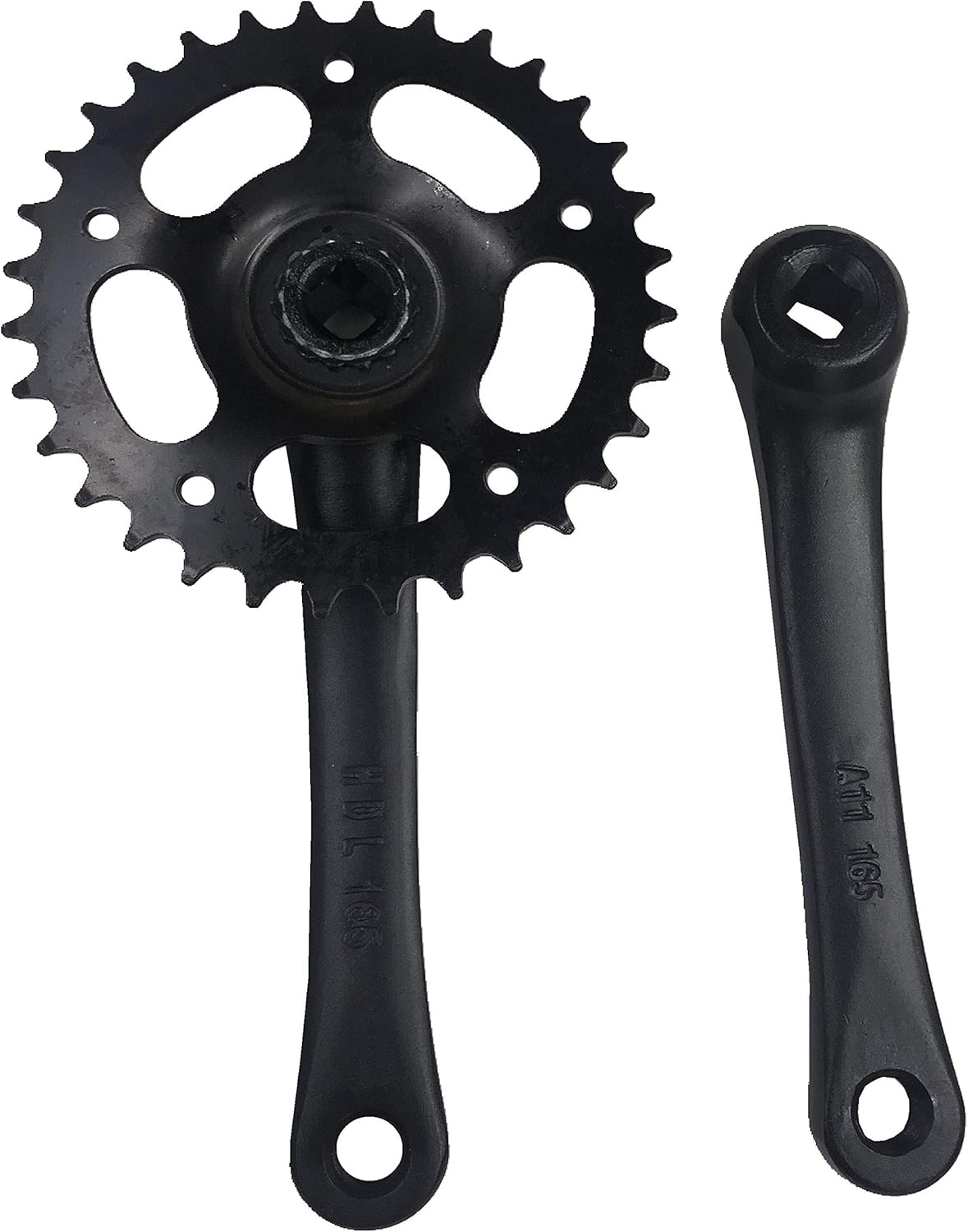 CDHPOWER Single Speed Crankset for Mountain Road Bike Fixed Gear Bicycle Folding Bicycle(Square Taper, Black, Sprocket)