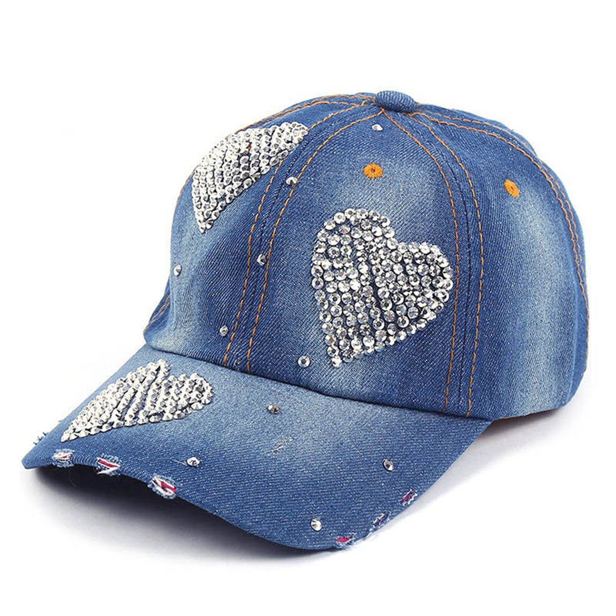 Gorra de béisbol de algodón con diamantes de imitación de cristal 2