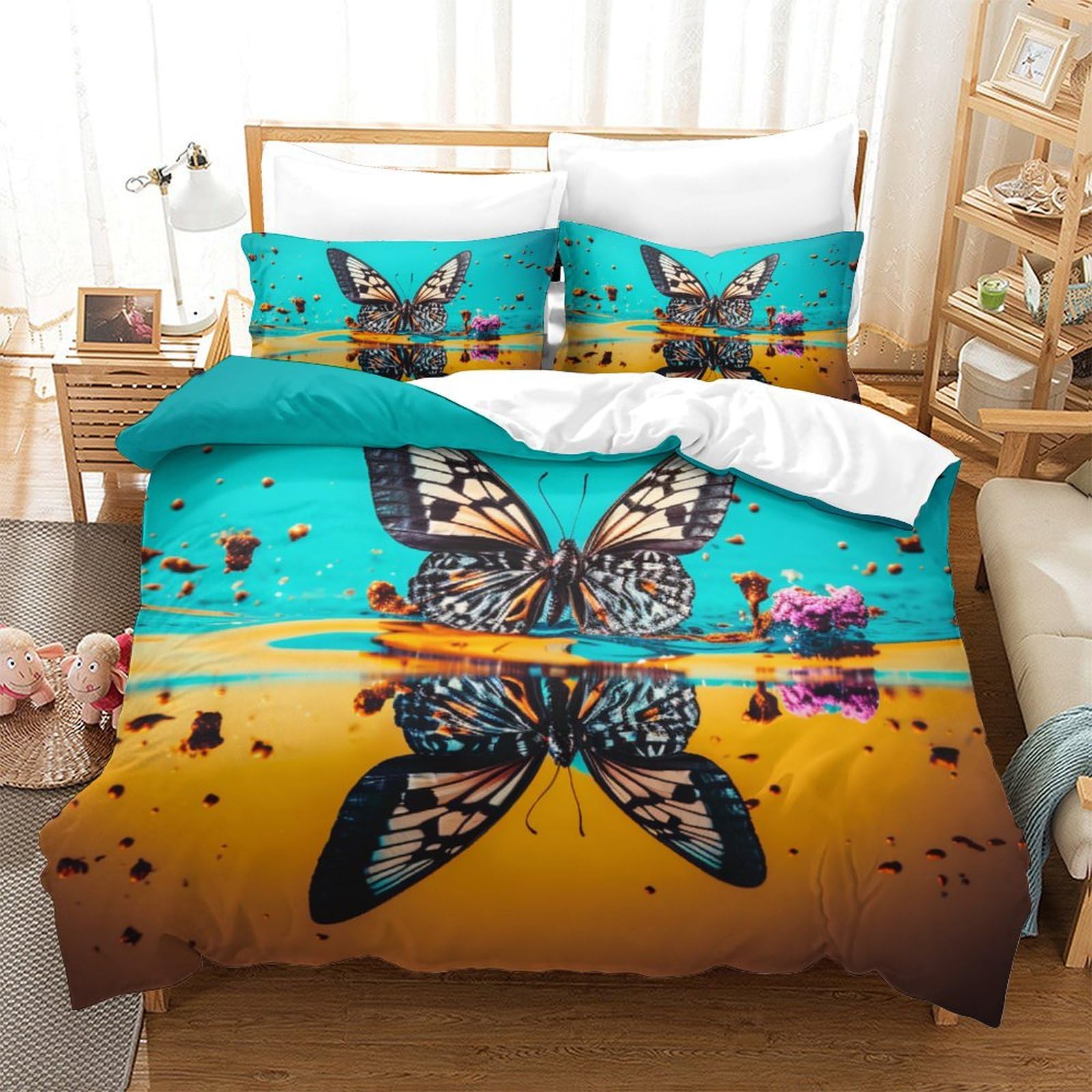 Housse de couette papillon zippée pour en finir avec la corvée des boutons