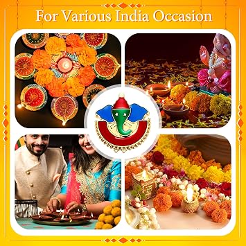 Cinnvoice 10 Pcs Ganesha Haldi Kumkum Holders for Diwali Pooja Gifts