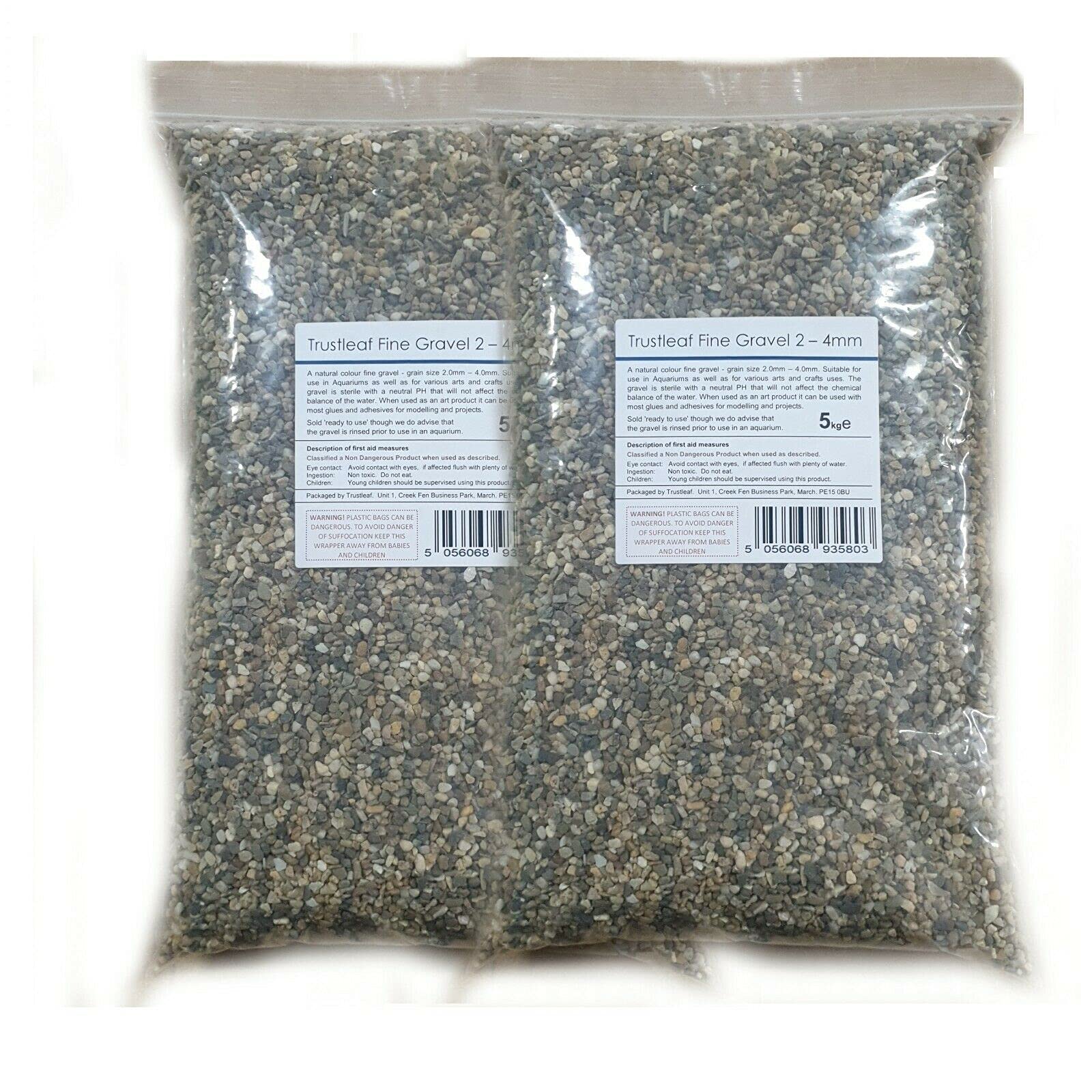 Trustleaf 10kg Natural Colour Fine Gravel 2-4mm Grain for Gardens and Aquariums