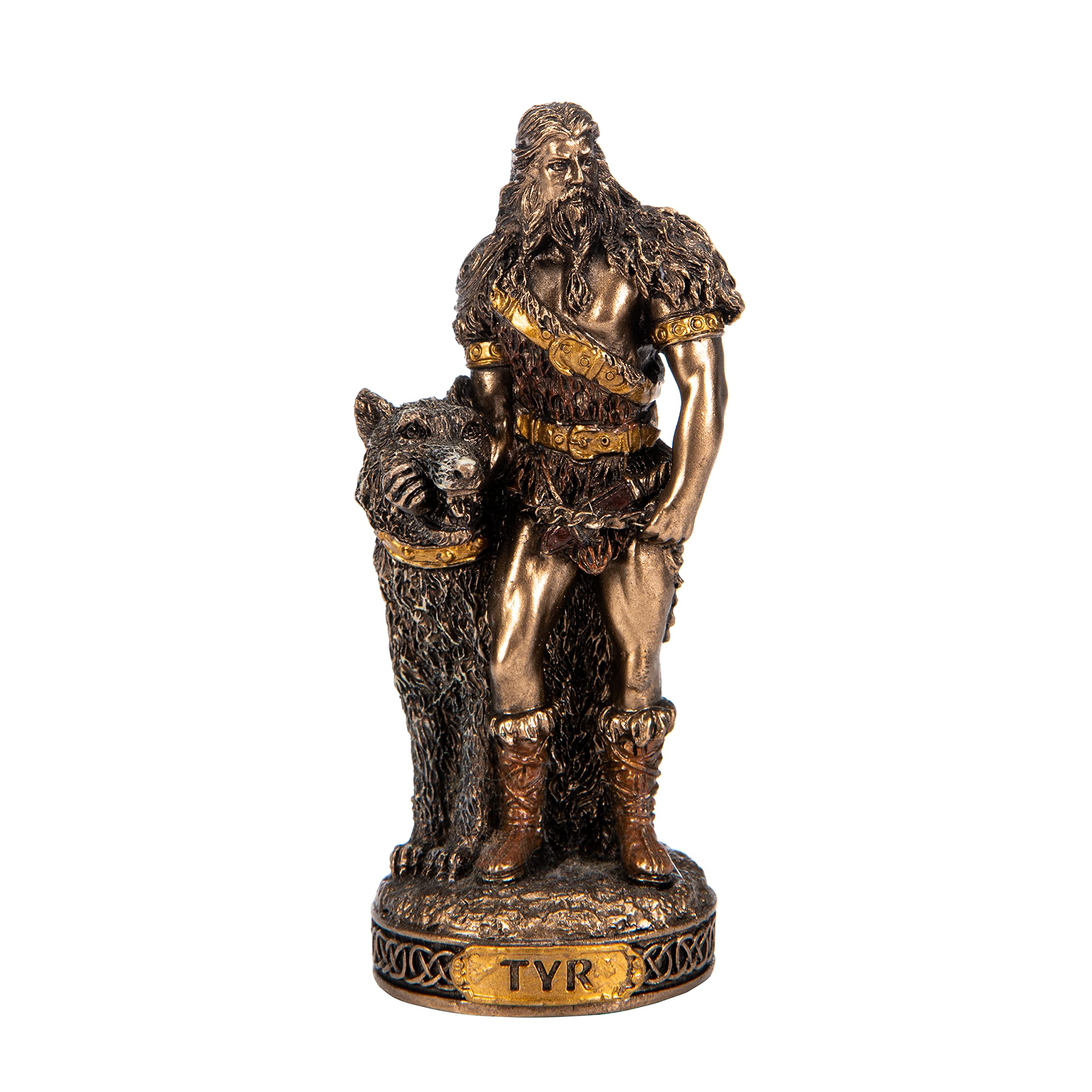 Beautifulgreekstatues Bronze Tyr Scandinavian God Resin Figurines Hand Painted Miniature Statue 3.1 Inches
