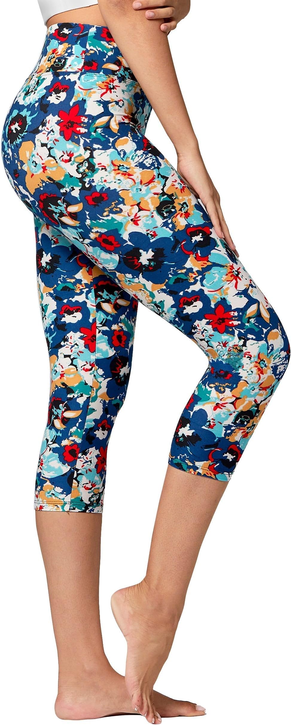 Conceited High Waisted Ultra Soft Leggings for Women - Capri Length and Biker Shorts - Available in Plus Size