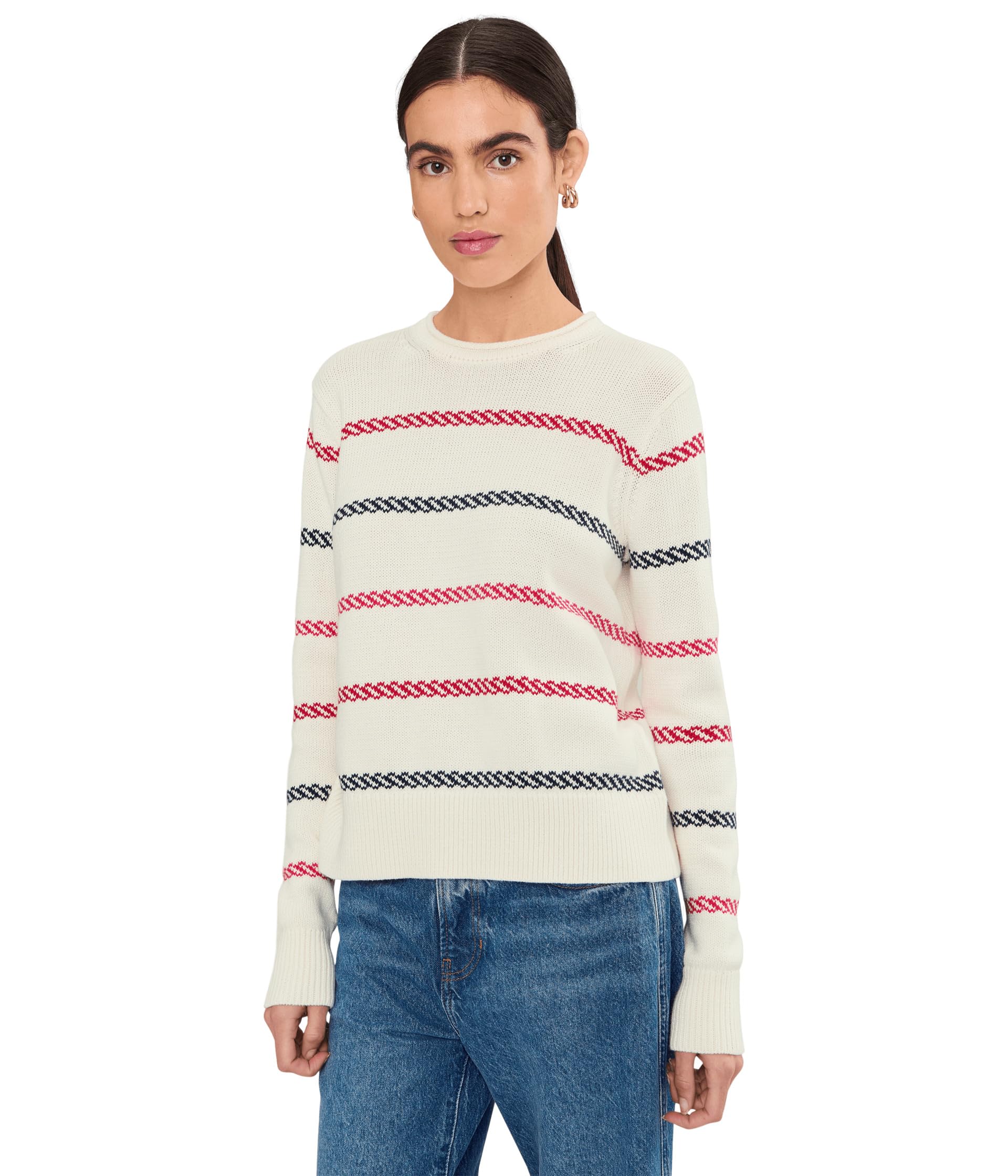 Vineyard Vines Womens Katie Cotton Multi Stripe Sweater