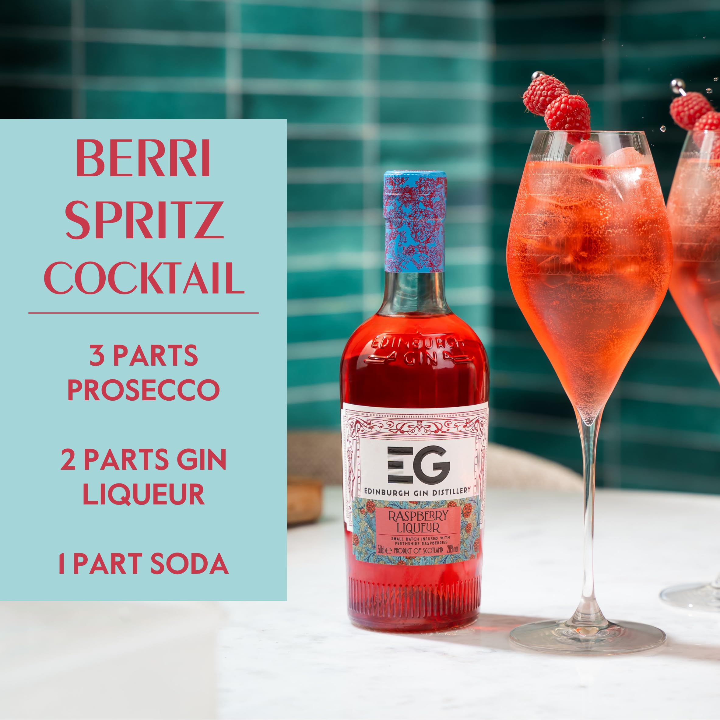 Edinburgh Gin Raspberry Gin Liqueur, 50 cl - Packaging may vary