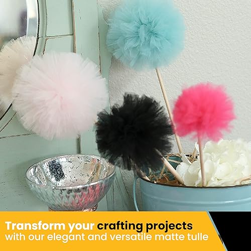 Miniatura 85 de Expo International Tul mate decorativo, tela de tul de poliéster ligero para tutús, disfraces y decoraciones de fiestas, lavable, fácil de usar, 6
