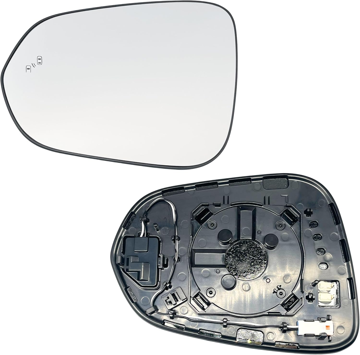 Driver Side Mirror Glass Replacement for Lexus NX200t NX300 NX300h (2015-2021), RX350 RX450h (2016-2022) | Heated, with Blind Spot Monitor (BSM/BSD) | Non-Auto Dimming, 2-Pin Connector