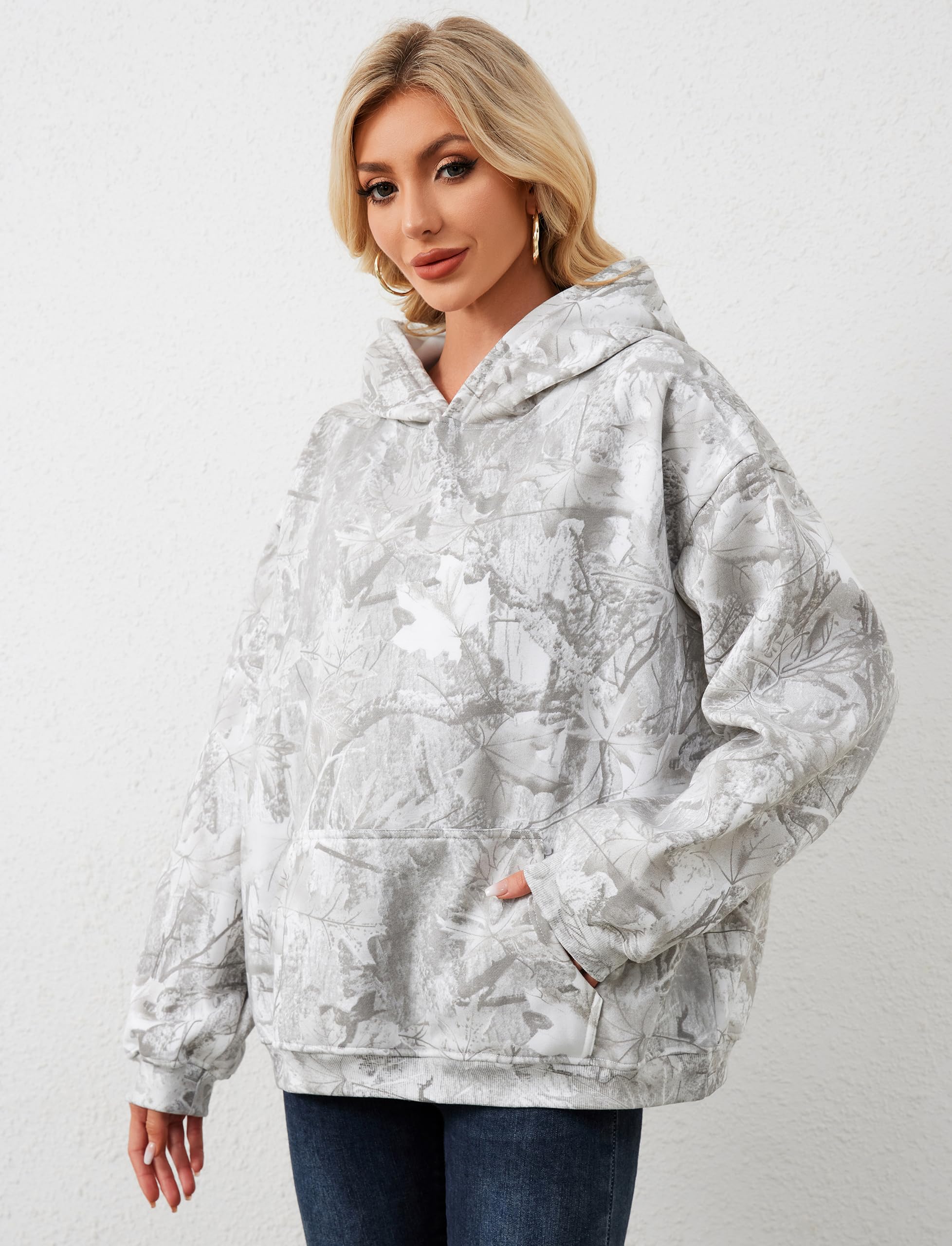 Dsewpaur Camo Hoodie for Women Men Casual Donna