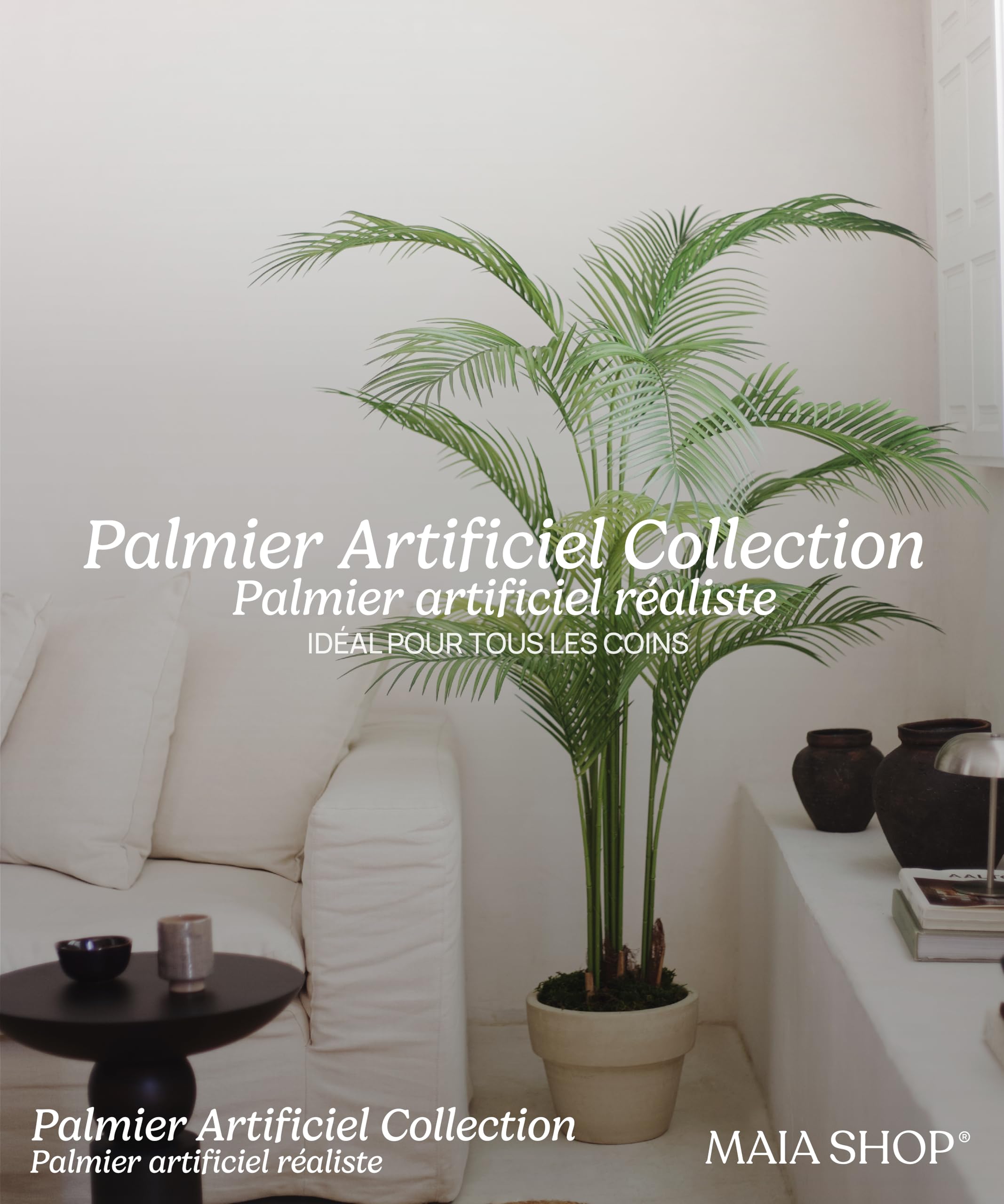 Maia Shop Palmier Areca Artificiel 180 cm - Faux Arbre d'Intérieur