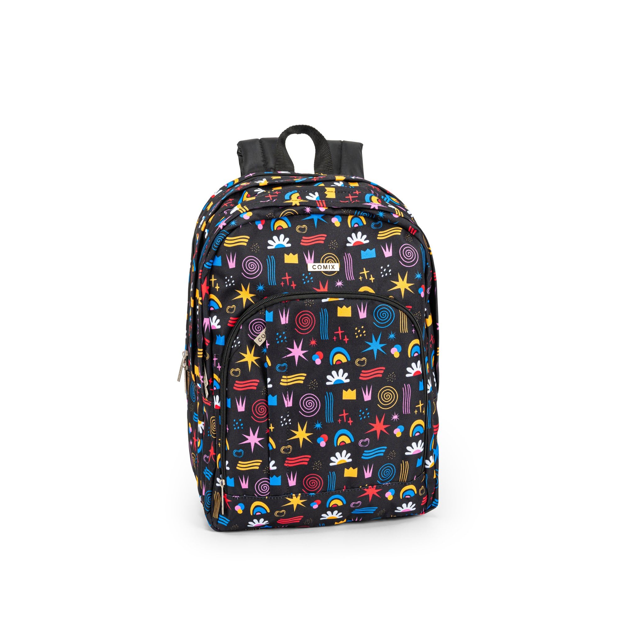 Comix - Mochila Escolar, 3 Compartimentos con Espacio para Portátil, Bolsillo Frontal, Respaldo Acolchado y Reforzado, Tirantes Acolchados y Ajustables, Parte Trasera Antideslizante, 31x42Hx19,5 cm