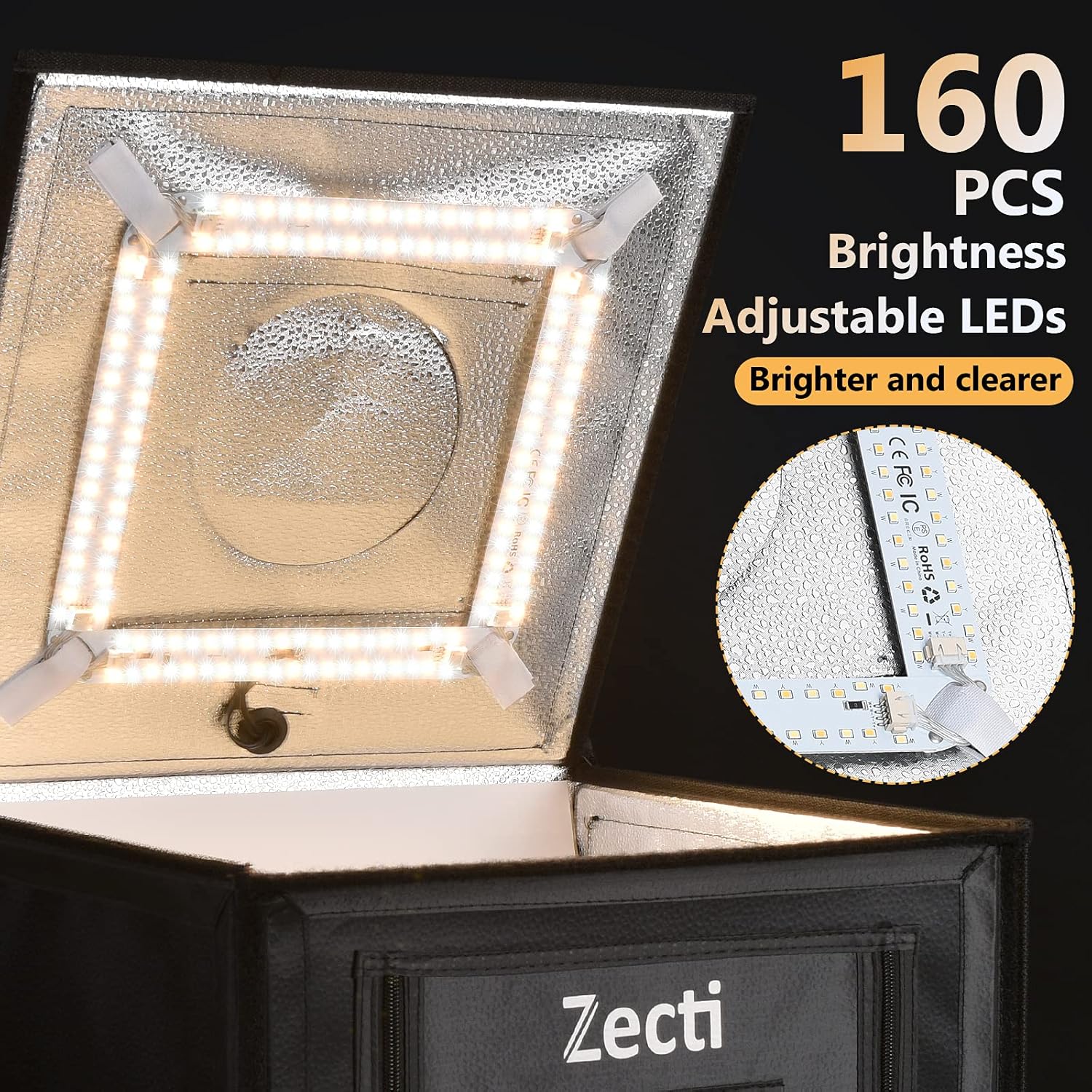 Suреr Bіg Clеаrаnсе! Zecti Photo Box,16/40cm Lightbox, Adjustable Color Temperature & Brightness Light Box Photography, Folding Portable Photography Shooting Tent with 120 LED Lights, 4 Colors Backdrops, CRI90+ 🛒 Flаѕh Sаlе Zecti Photo Box,16/40cm Lightbox, Adjustable Color Temperature & Brightness Light Box Photography, Folding Portable Photography Shooting Tent with 120 LED Lights, 4 Colors Backdrops, CRI90+