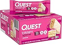Vista 13 de Quest Nutrition - Barra de proteína crujiente para pastel de cumpleaños, 0.67 onzas de proteína, 0.04 oz de azúcar, 0.07 oz de carbohidratos netos