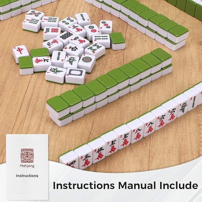 Mahjong Tile Set 146 piezas Chino Mahjong con Caja de Almacenamiento miniatura 7