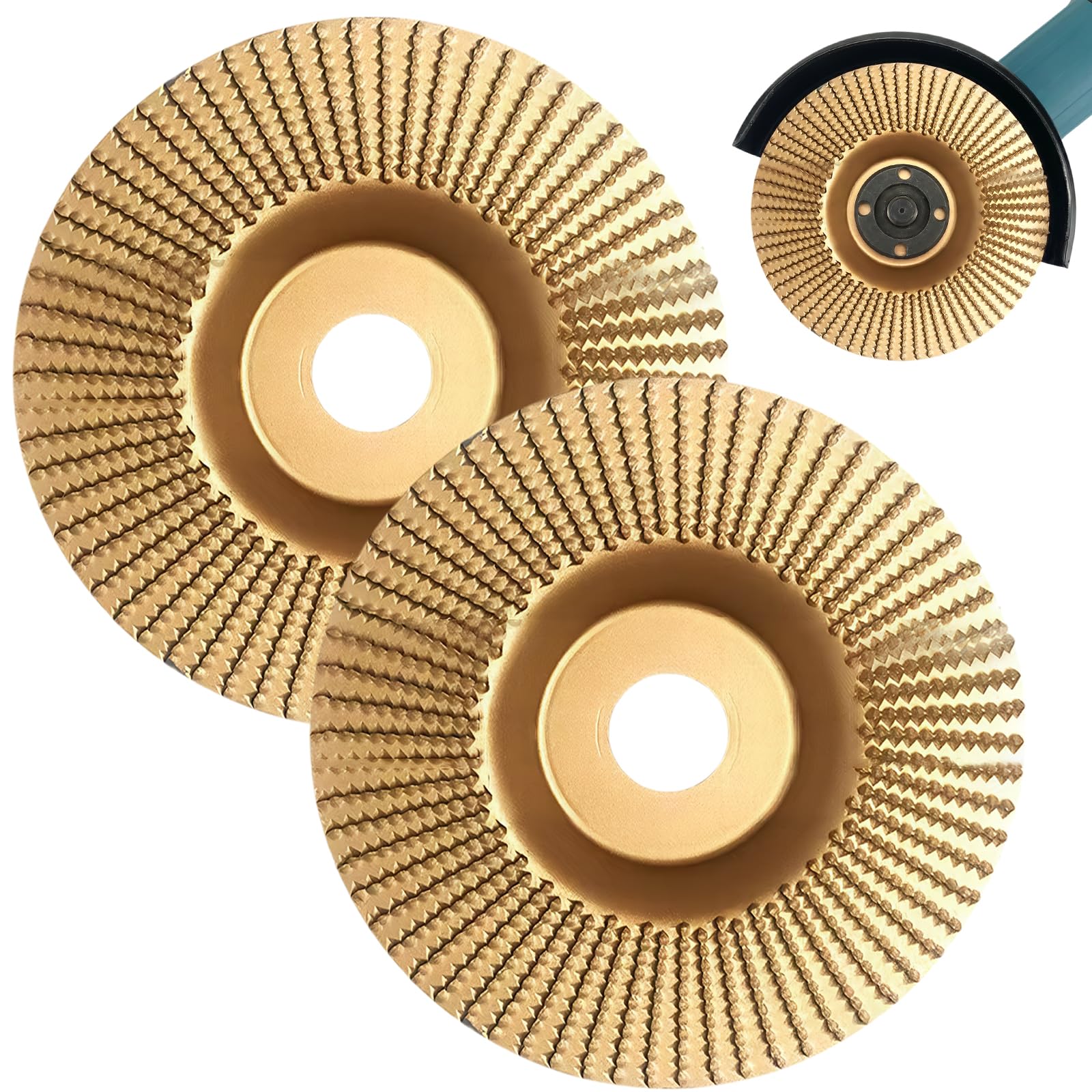 2 dischi abrasivi per legno da 125 mm per smerigliatrice angolare, disco abrasivo per legno in acciaio, disco da intaglio per legno per lavorazione del legno, forme, levigatura e intaglio