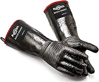 Vista 10 de RAPICCA Guantes para barbacoa de 343°C resistentes al calor: resistentes al aceite, impermeables para ahumado, parrilla, cocina, barbacoa, freír
