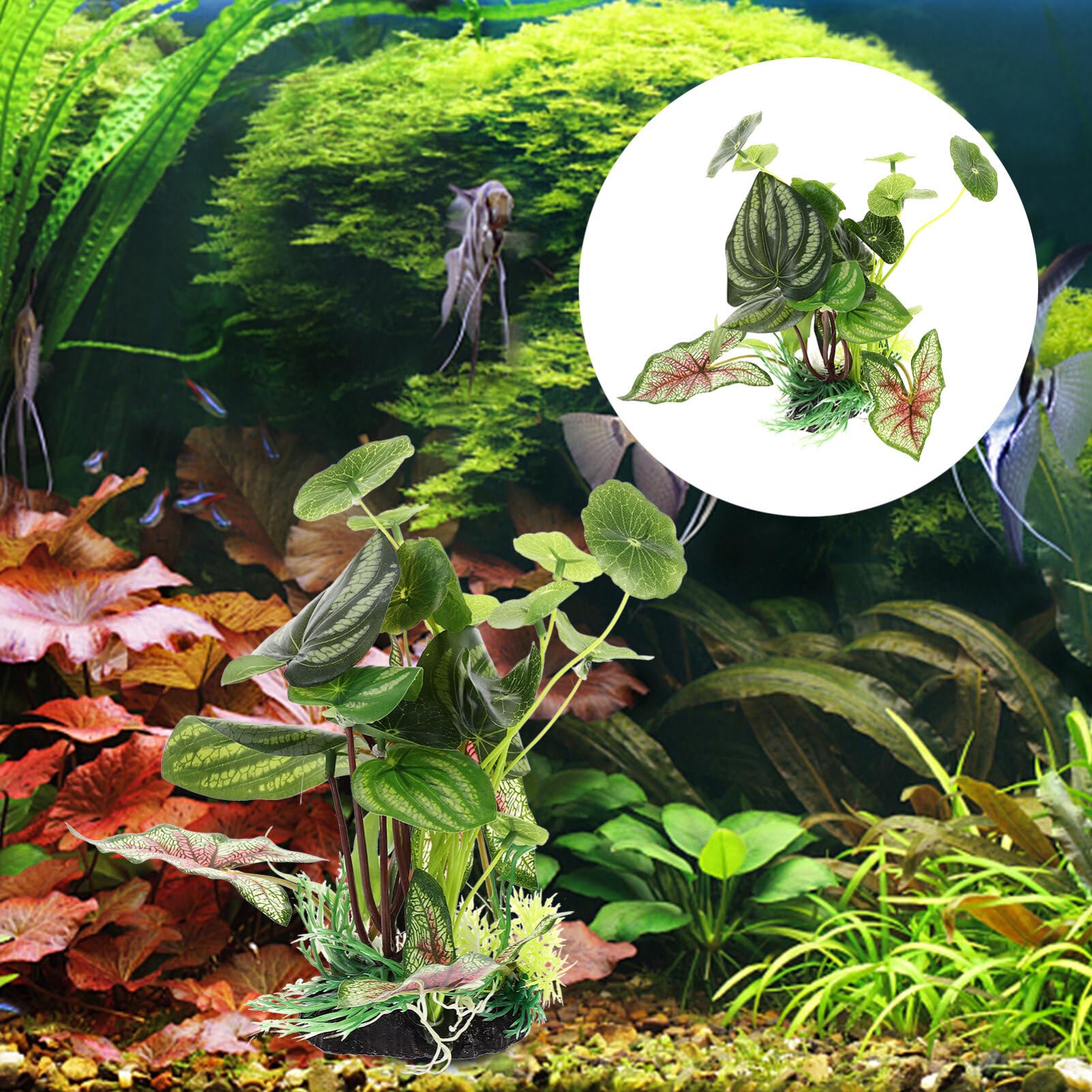 Ipetboom Aquarium Artificial Plants Realistic Fake Aquatic Decor for Fish Tank Safe Decoration for Freshwater Easy Maintenance Compact Design Fish Tank Accessories : Pet Supplies