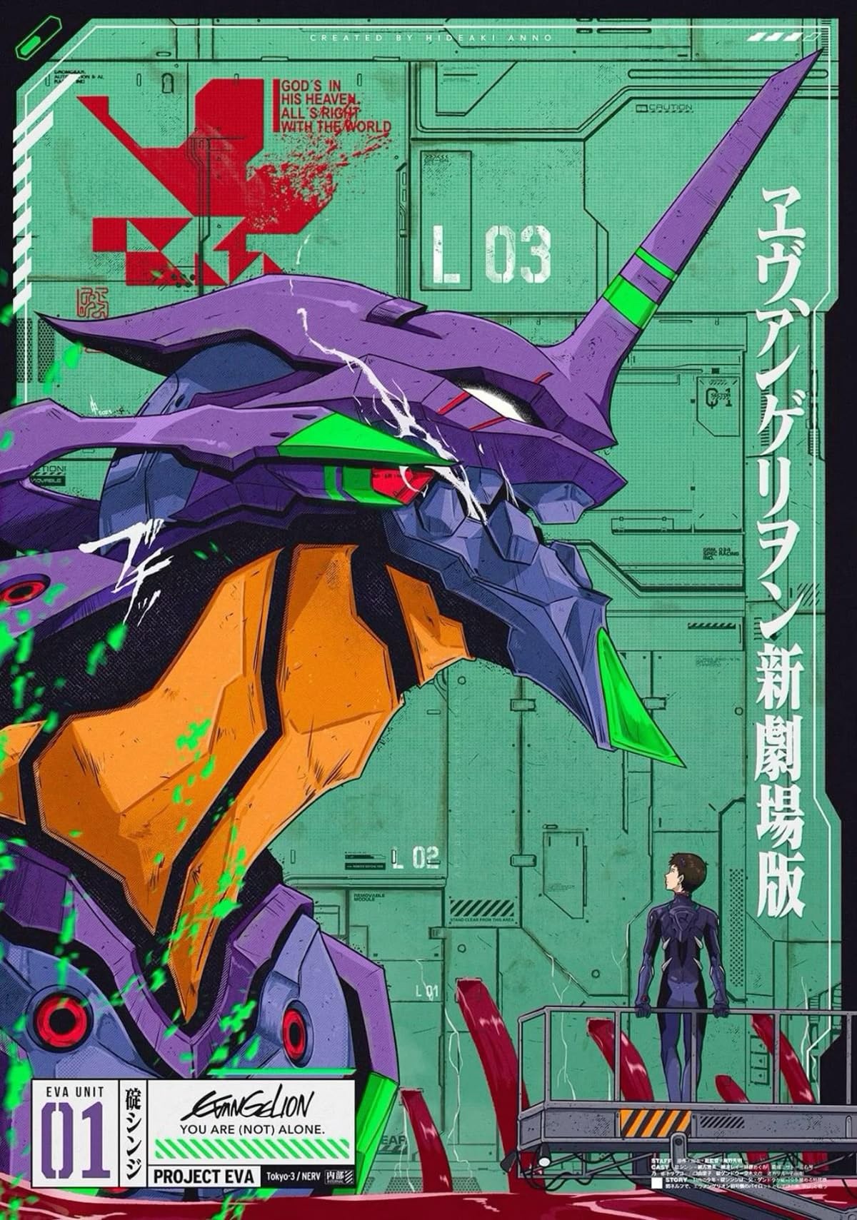 Postrhai Eva Unit 01 Neon Genesis Evangelion Poster Wall Poster