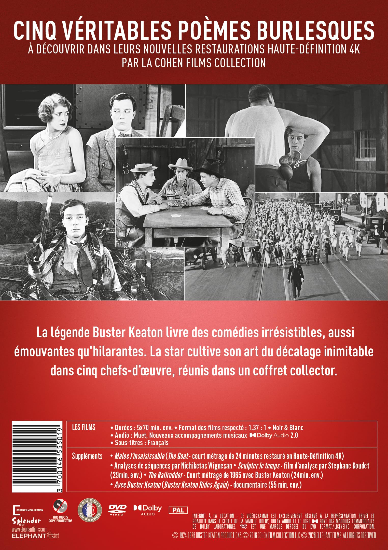 [Elephant Films] Edition officielle française - Buster Keaton - Coffret 5 films - 5 DVD