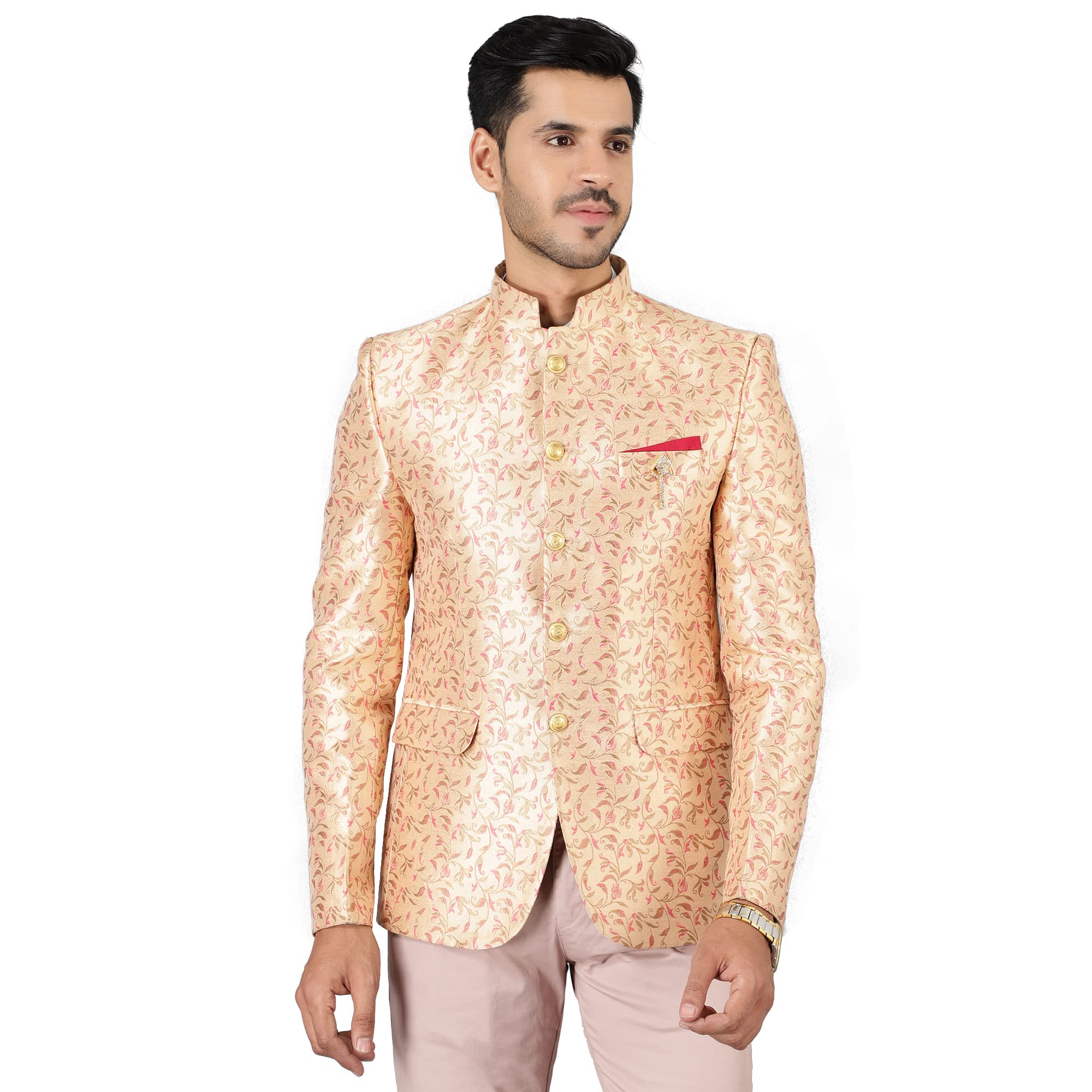 wintage Men's Banarasi Rayon Cotton Black Bandhgala-picture-34