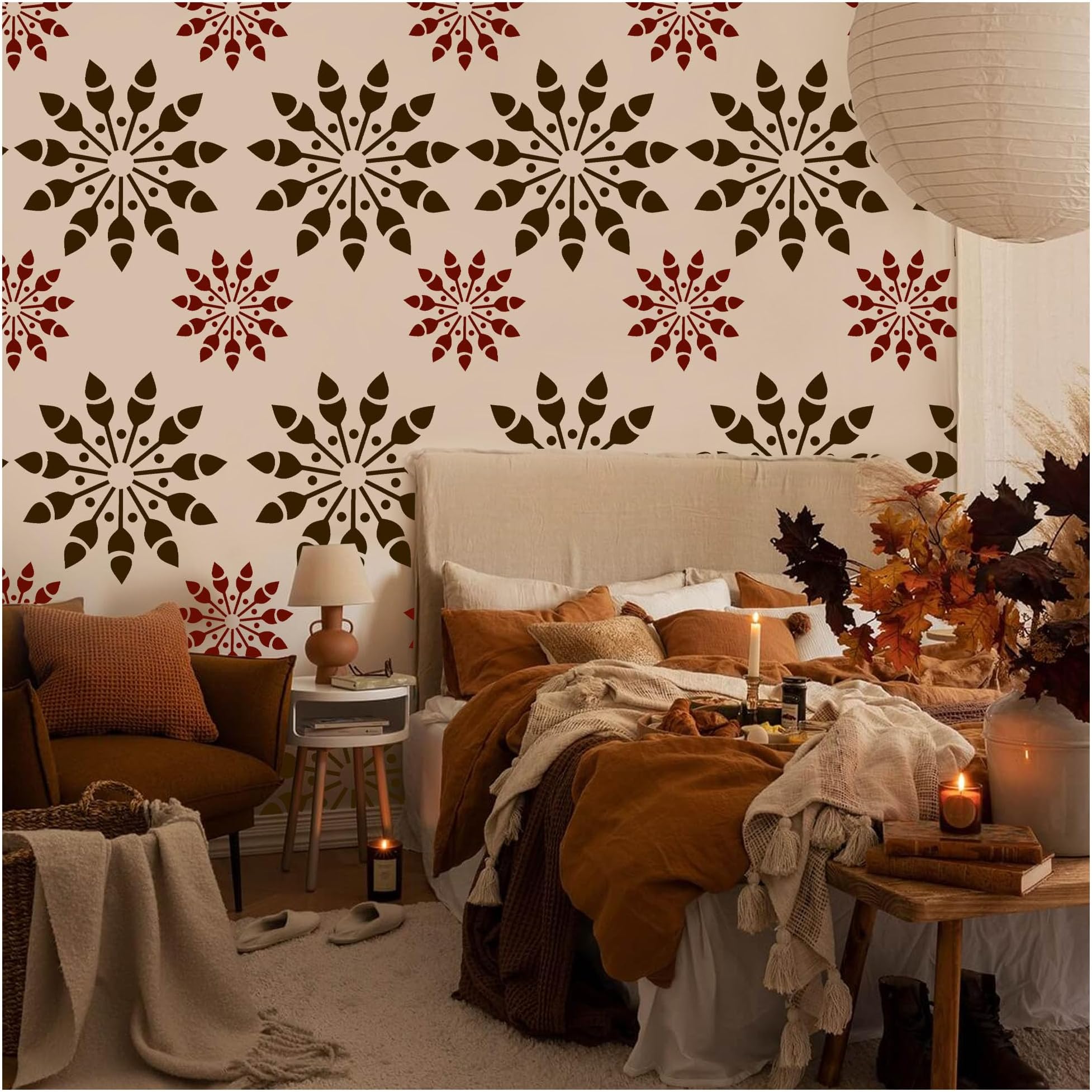Kayra Decor Stencil for Wall Painting - Floral Design Pack of 1, 16 inch x 24 inch - (KHS441)
