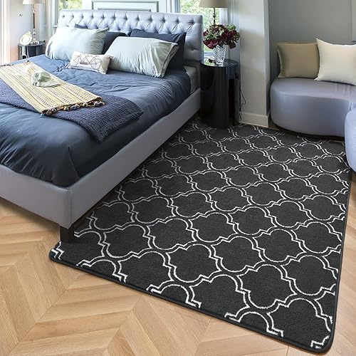 Vista 61 de HOMORE Alfombra peluda de espuma viscoelástica para sala de estar, alfombra de espuma viscoelástica de 6 x 9 pies para dormitorio de niños, alfombra