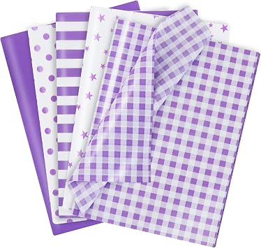 BEISHIDA 100 Sheets Purple Tissue Paper Bulk for Gift Wrapping Gift Bags