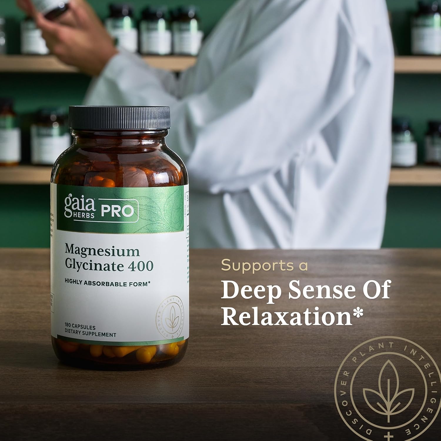 Gaia Herbs PRO Magnesium Glycinate 400mg - Highly Absorbable Supplement Supports Relaxation - Energy Support Supplement with Magnesium Glycinate* - Vegan, Gluten-Free - 180 Capsules (60 Servings) - Image 5