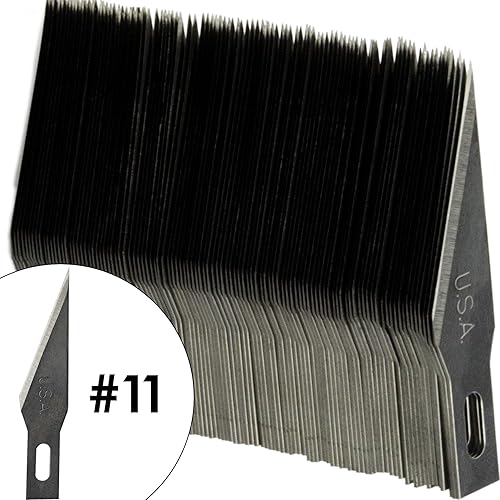 Miniatura 6 de Paquete de 100 cuchillas de acero de primera calidad fabricadas en Estados Unidos. Ahorra tiempo y gastos de envío. La hoja de tamaño #11 de punta