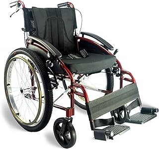 Fenetic Wellbeing 19 lb Ultra Lightweight Folding Wheelchair for Traveling | 18” Width Self-Propelled, Manual All Terrain Wheelchairs for Adults | FSA & HSA Eligible - 250lb Capacity - Buy now