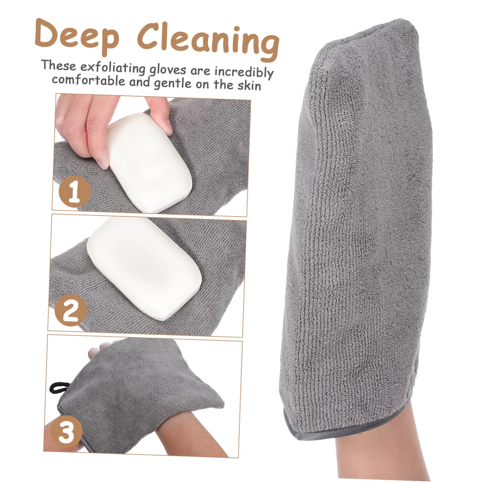 6 Stück Peelinghandschuhe aus Superfaser für Dusche und Reinigung | Waschbar, Sanfte Anwendung der Haut, Tiefenreinigend, Praktisches Zubehör für Badpflege