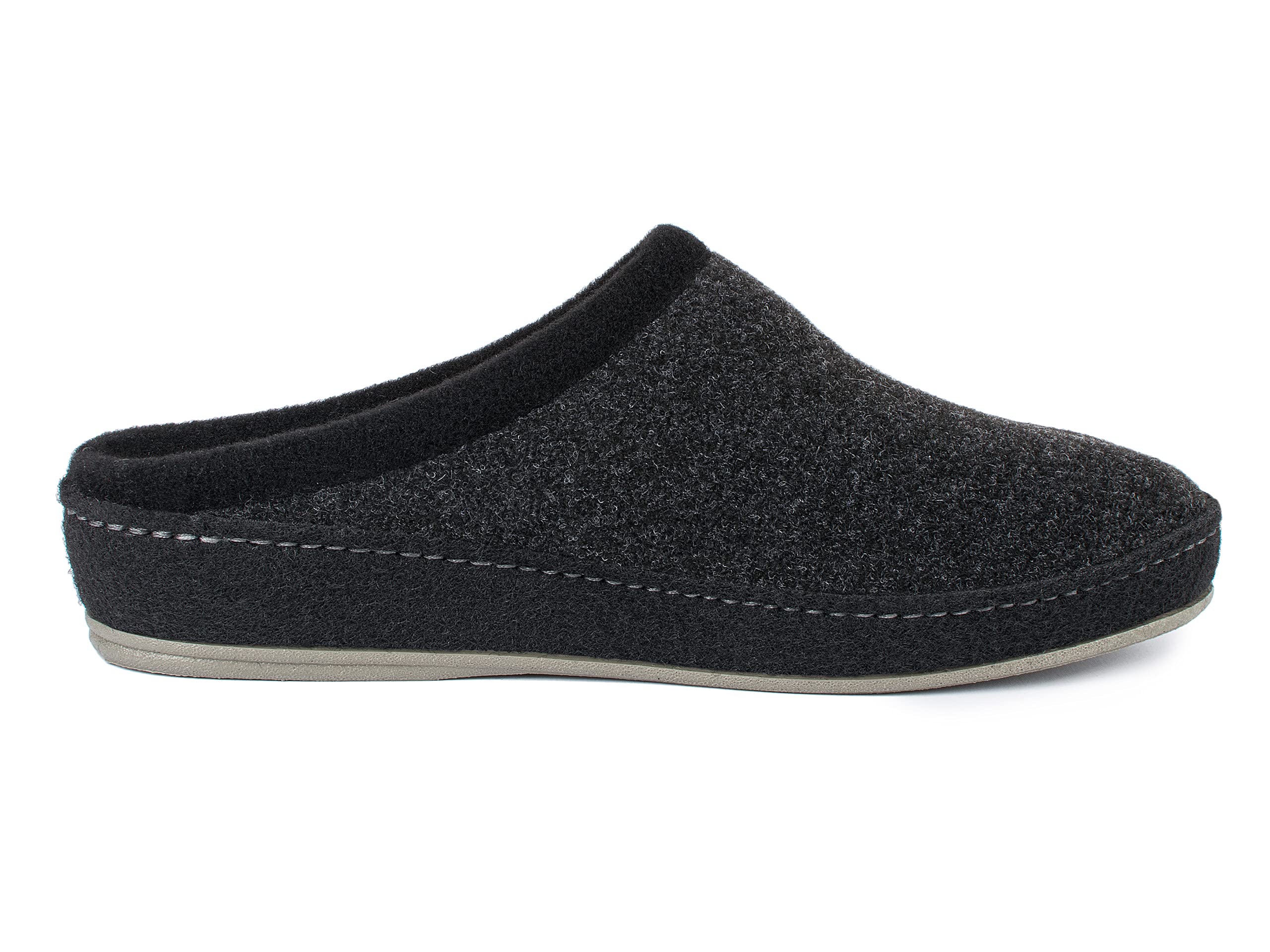 Schawos Zapatillas de estar por casa de fieltro para hombre, de calidad, fabricadas en Alemania, con plantilla anatómica y amortiguación activa del talón