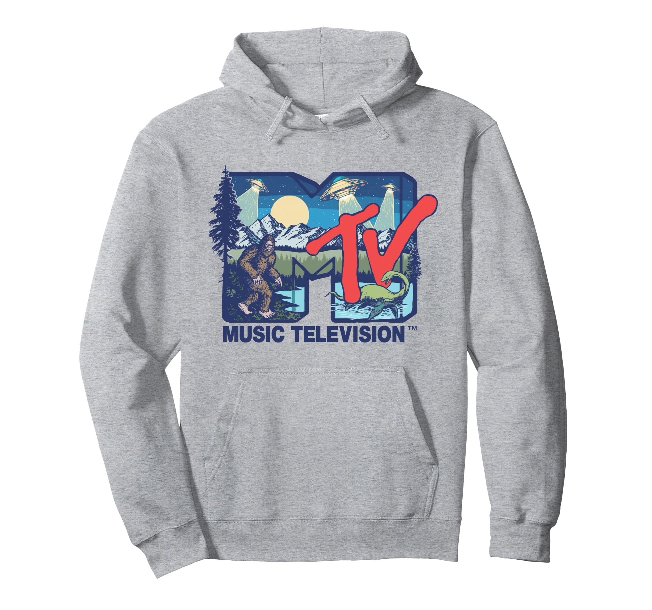 Cryptid MTV Logo Featuring Bigfoot, UFO, Aliens & Nessie Pullover Hoodie