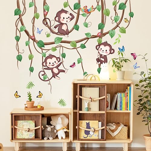 Miniatura 9 de Calcomanías de pared de animales del bosque, calcomanías de pared de árbol, ardilla, ciervo, erizo, conejo, oso, búho, mapaches, decoración de pared