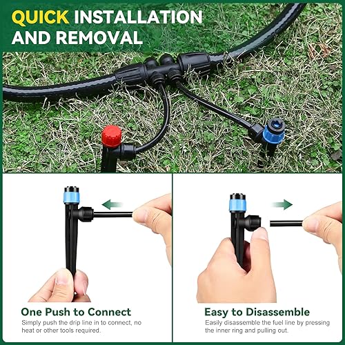 Miniatura 5 de Sistema de riego por goteo para jardín, kit de riego de jardín de conexión rápida actualizado 2026 todo en uno con tubo de riego de 1/2 pulgada