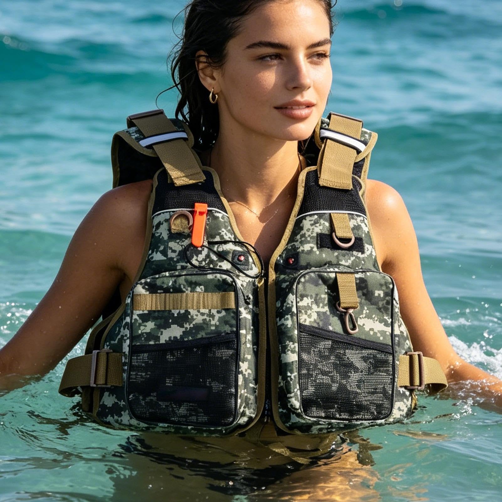 Giubbotto Salvagente Per Adulti Tessuto Oxford Asciugatura Rapida Lunghezza | Al Galleggiamento Multifunzione Per Outdoor Kayak Canottaggio Nuoto Rafting Wakeboard Pesca A Traina Surf