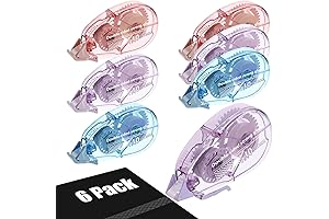 6 Pack 32ft Adhesive Roller Tape for Scrapbooking Crafts