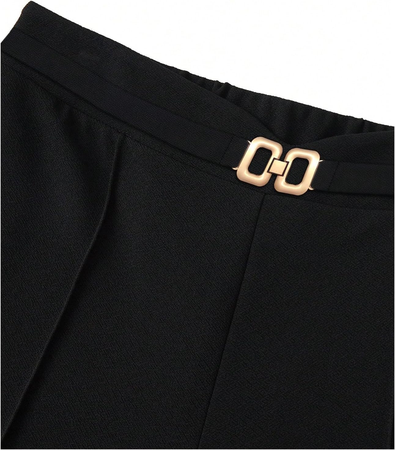 GORGLITTER Women's High Rise Waisted Dress Pants Dressy Baggy Wide Leg Pants Straight Business Casual Work Trousers Black Large - Image 3