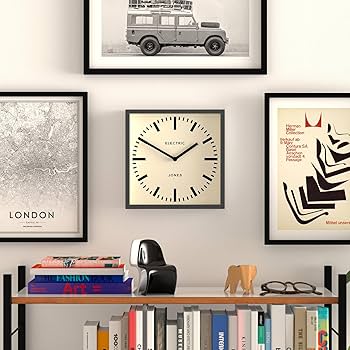 Amazon.co.jp: JONES CLOCKS ボックス鉄道壁掛け時計 | スクエア