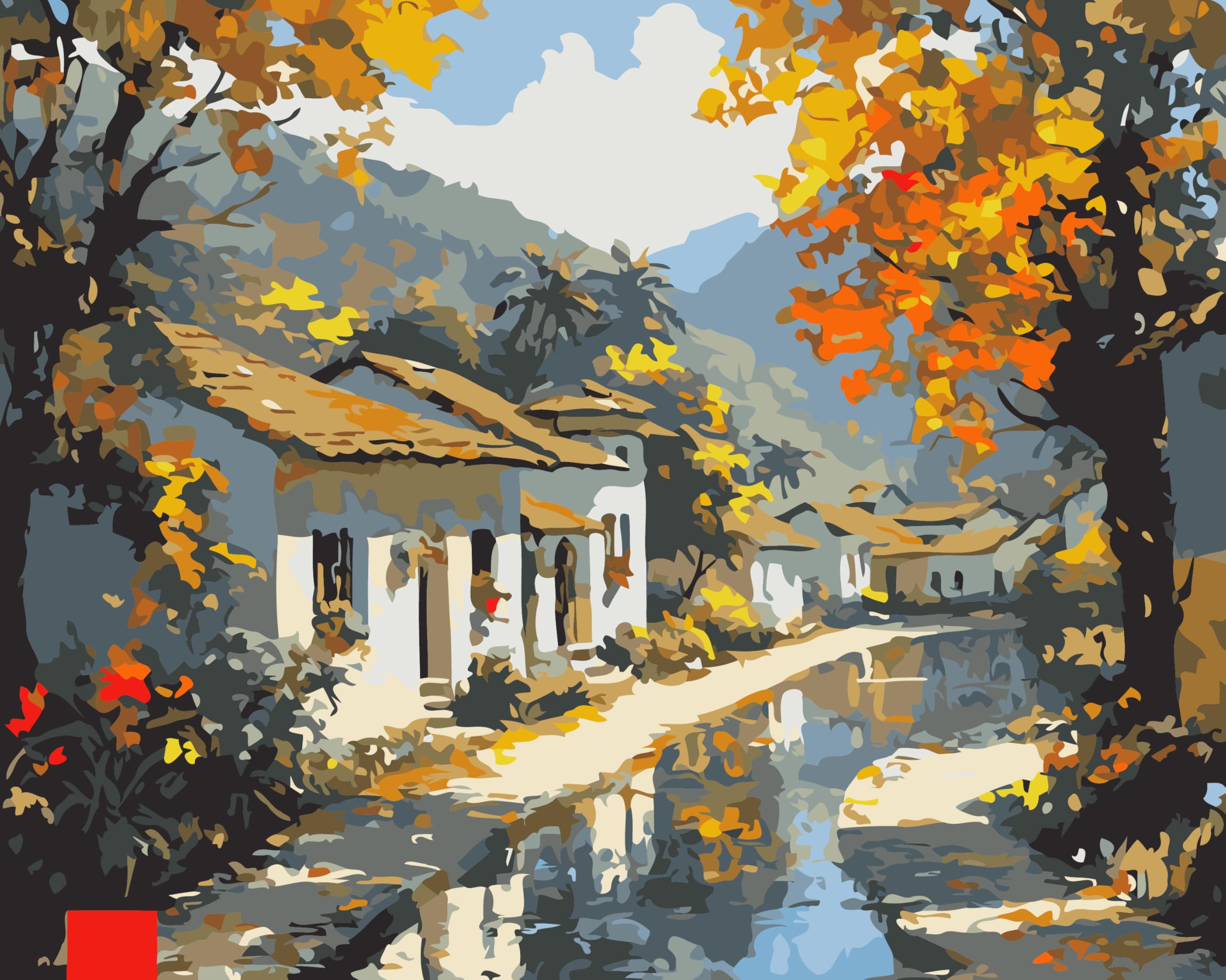 CaptainCrafts Paint by Numbers for Adults Beginner 16x20 Inch DIY Craft Art Paintings Home Wall Decor (Frameless, Country Scenery) — image 1
