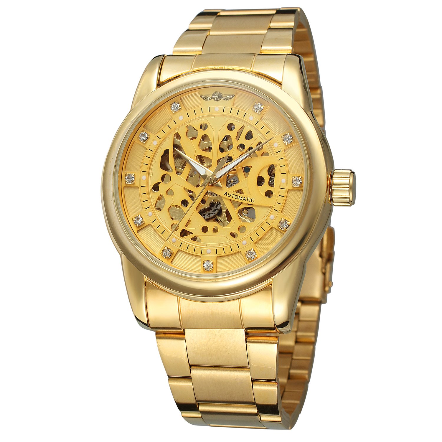 FORSINING Mens Analog Automatic Mechanical Skeleton Watch with Stainless Steel Bracelet, gold, Skeleton Watch,Mechanical (B07587P2TR) Amazon Price History, Amazon Price Tracker