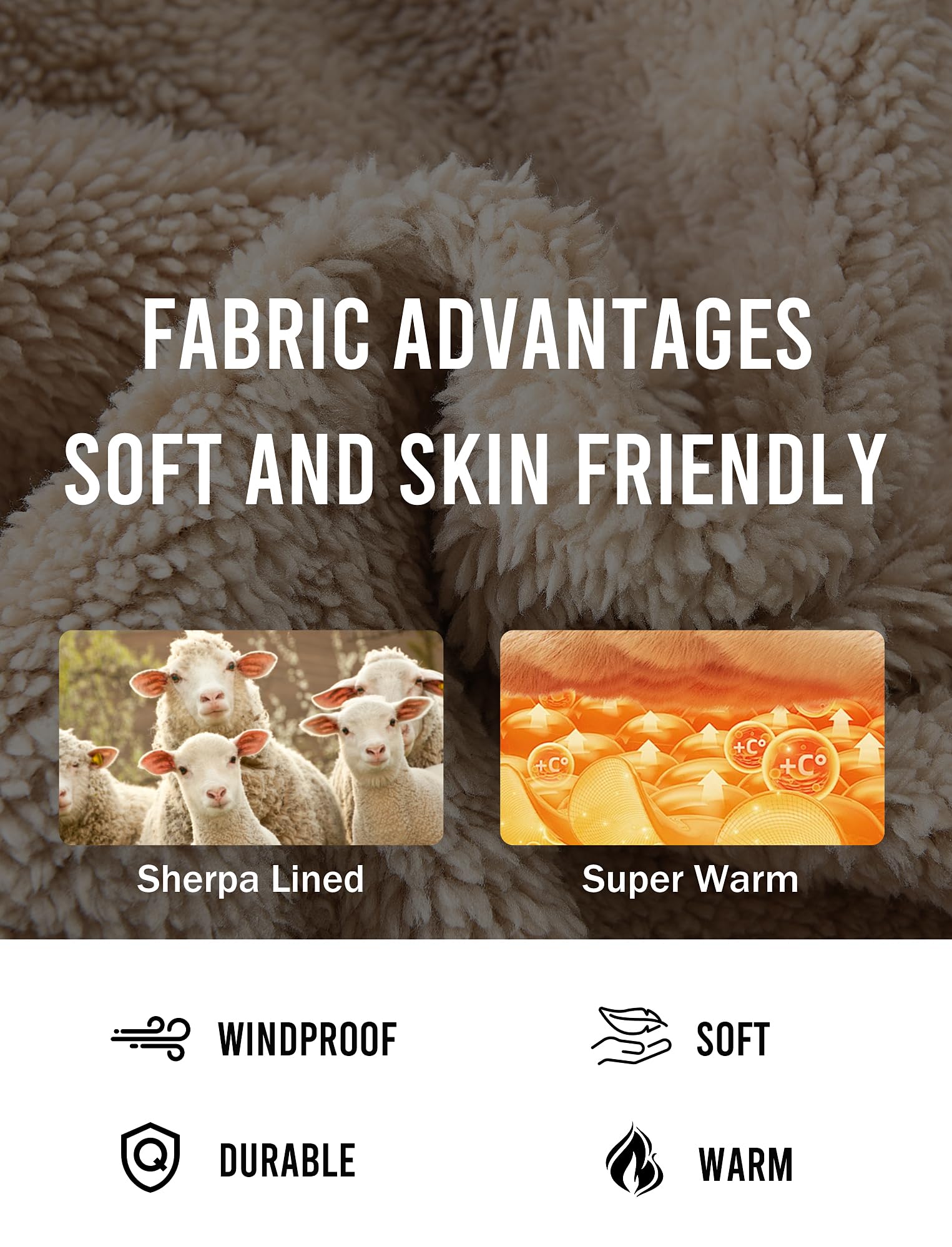 WINDFIT Flanell-Hemdjacke für Herren, Baumwolle, Sherpa-Futter, Knopfleiste, kariert, weich, Outdoor-Flanelljacke